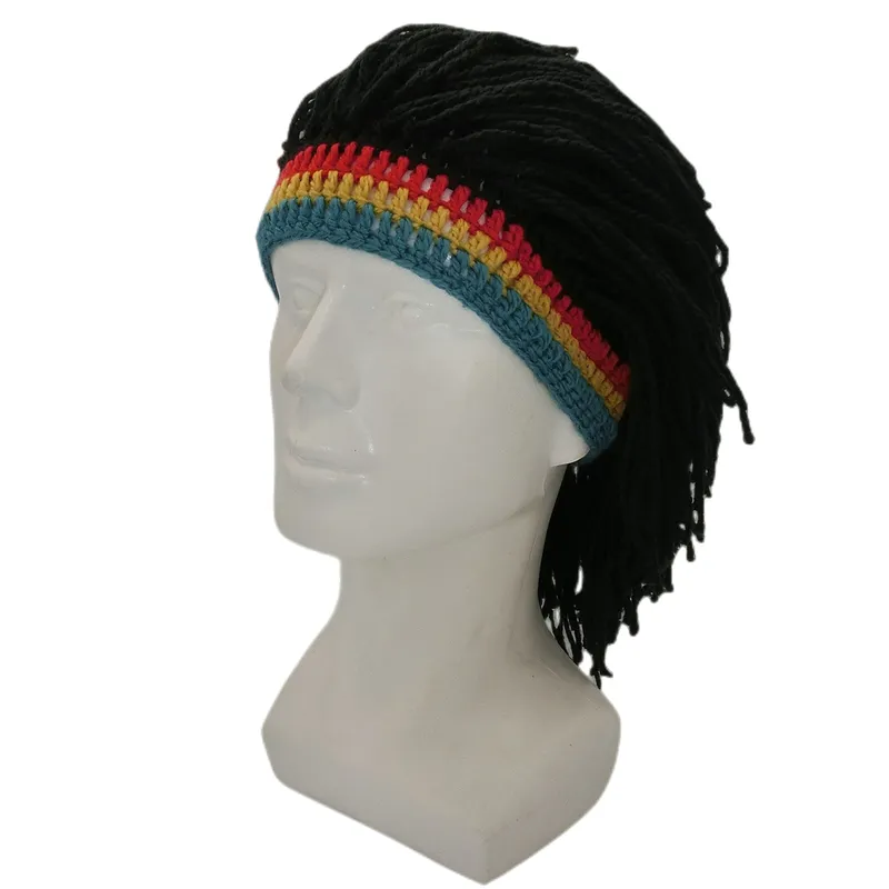 Chapeaux de fête Rasta perruque casquette bonnet chapeau Jamaïque Rasta fait à la main casquette Reggae Dreadlocks 220823