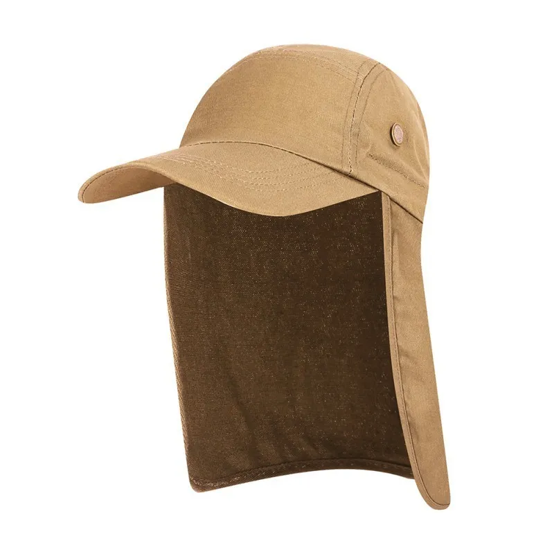 Unisex Visor Cap Hat Outdoor UPF 50 Sun Protection with Removable Ear Neck Flap Cover for Hiking Fishing 220813