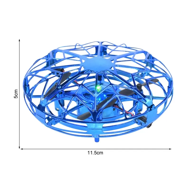 MINI UFOドローンRCヘリコプター航空機おもちゃQUADCOPTER赤外線ハンドセンシングインタラクティブフライングソーサーおもちゃゴールデン/レッド/ブルー220321