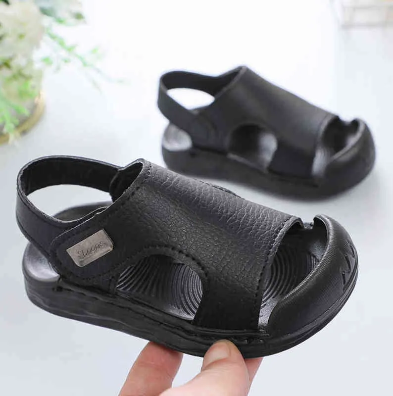 Fashion Children Shoes Summer Kids Boys Sandals Slippers Black White Soft Sole Antiskid Beach Outdoor Toddler Baby Boy SlidesT220718