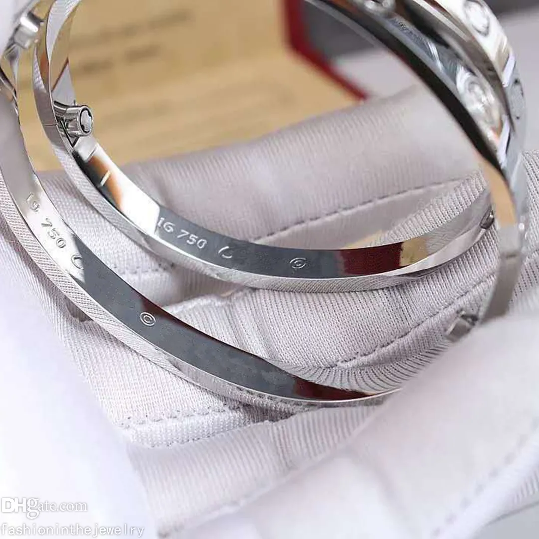 Designer Sieraden Armband met schroevendraaier Mode Bangle schroef ontwerp goud voor vrouwen plus size diamant nagel zilver 6mm breed 8 inc335y