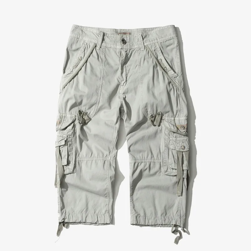 Casual Shorts Men Summer Camouflage Cotton Cargo Shorts Men Camo Short Pants Homme Without Belt Drop Calf-Length Pants 220530