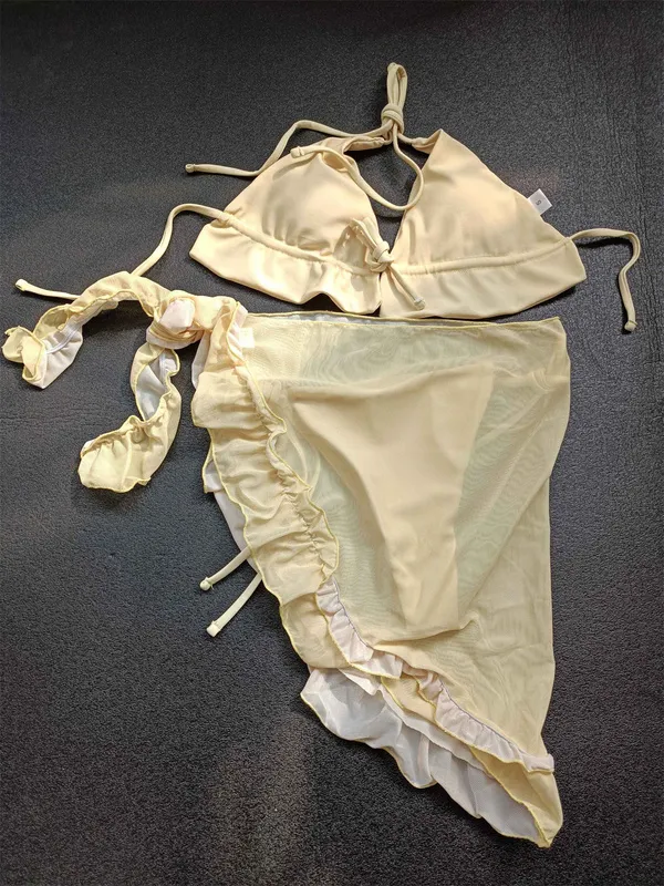 Zatrzymania z siatki Kobiety Szybkie Kobiety żółte żółte pchnięcia wyściełane potargowane bikini zestaw bandaż na plażę kostium kąpielowy trójkąt kostium kąpielowy 220616