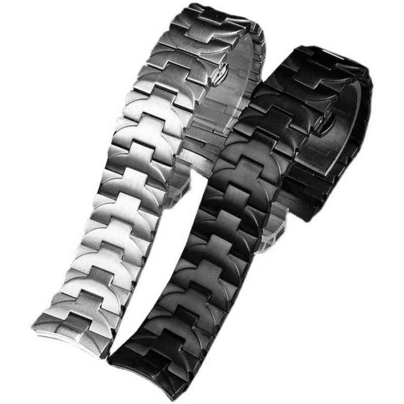 316L roestvrijstalen band 24 mm band voor Panerai PAM111 PAM441 band Gebogen Soild metalen armband voor mannen H220419248a