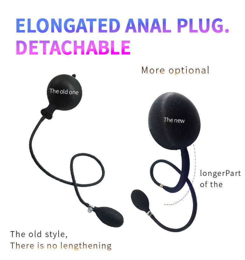 Nxy Anal Toys Gonflable Plug Pompe Expander Bdsm Deep Butt Prostate Massage Anus Dilator Gode Buttplug Sex pour Femmes Hommes 220420