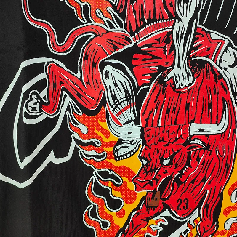 Warren T-shirt Bulls Skull Print Herr Lotas T-shirt Basketspelare Sommar Dam T-shirts Lösa T-shirts Herr Fritidsskjorta Svart Topp T-shirt S-XL