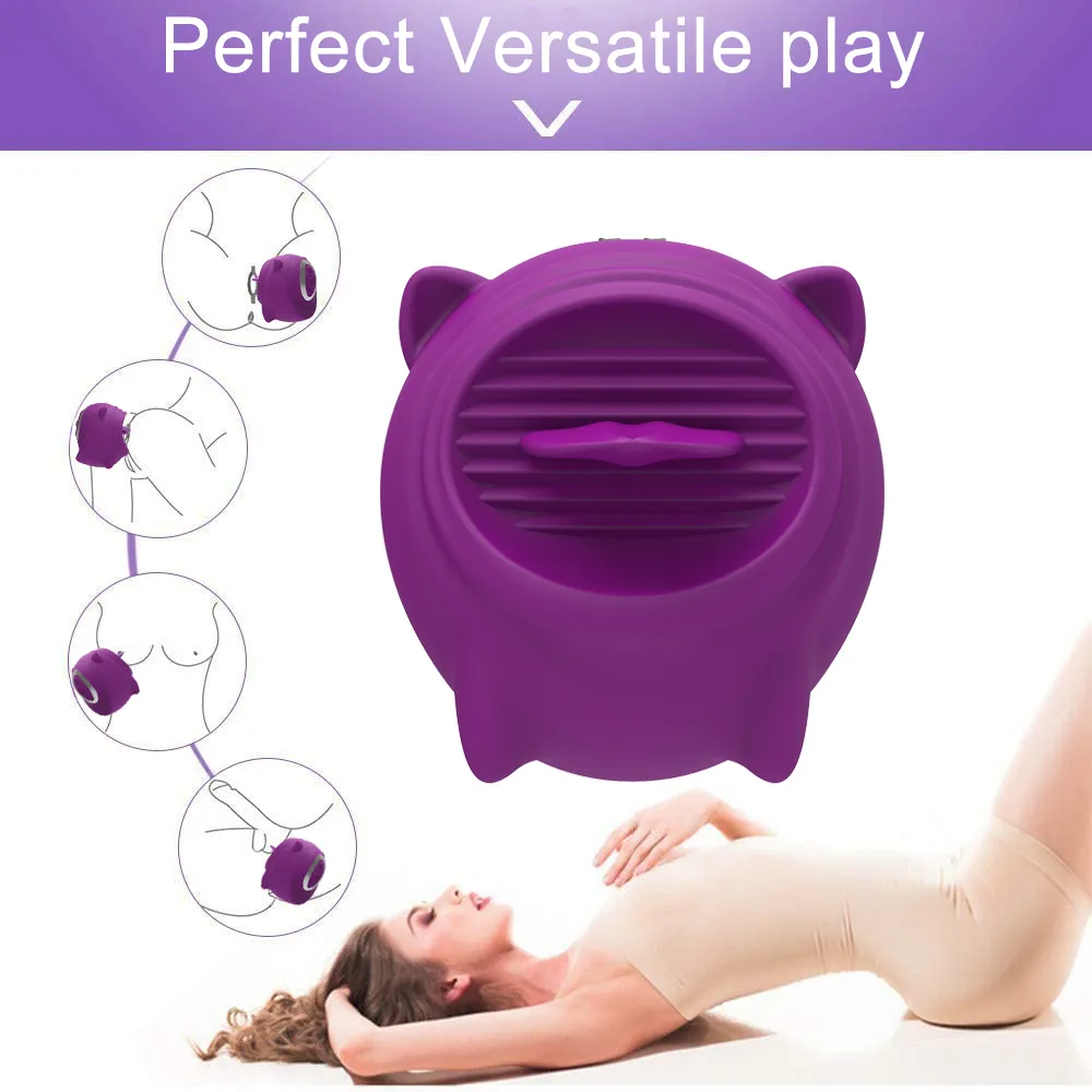 Śliczny diabeł Licking Vibrator Seksowna zabawka dla kobiet łechtaczka sutek g-punkt g-punkt stymulujący produkt erotyczny masturbator