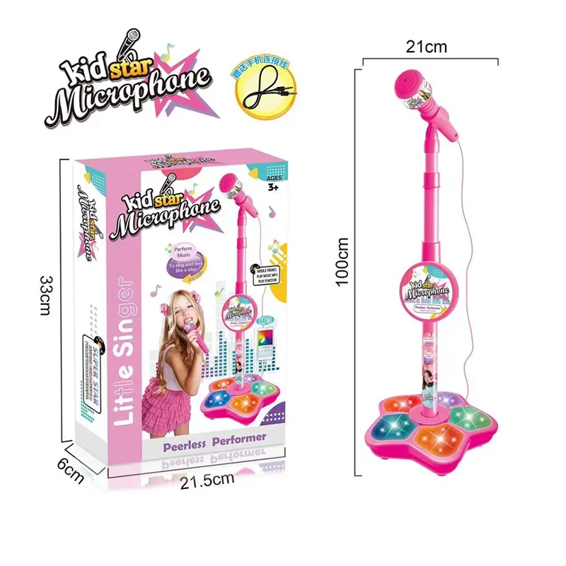 Barn Karaoke Song Machine Microphone Stand Lights Toy Brain-Training Toy For Children Education Toys Födelsedagspresent 220706