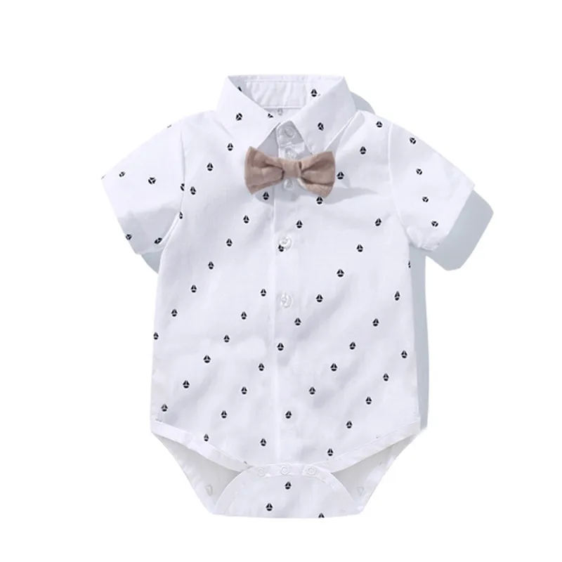 geboren Anzug Baby Junge Strampler Kleidung Set Schöne Schleife 1. Geburtstag Geschenk Hut Bedruckte Strampler Gürtel Kleinkinder Outfit Kleidung 220507