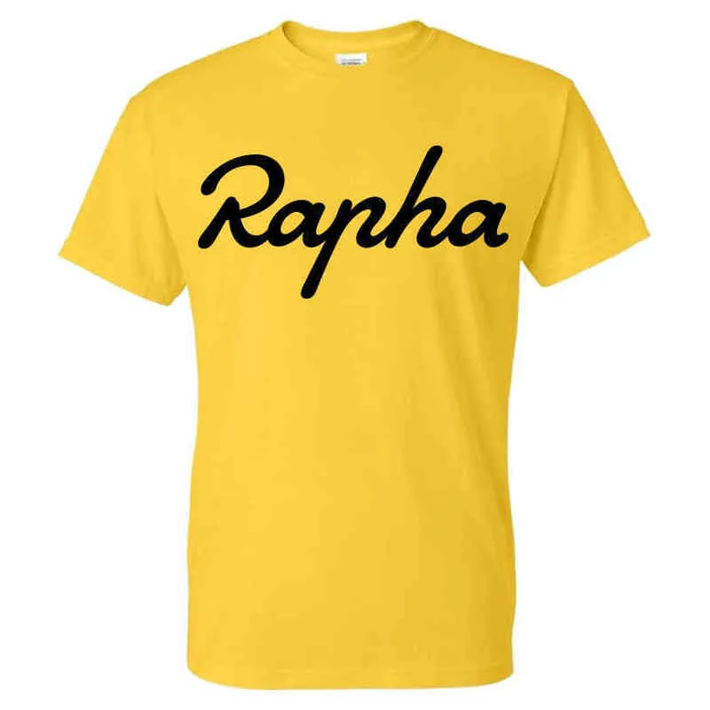 2020 الصيف موضة بلون مضحك نمط Rapha طباعة الشارع الشهير الرجال النساء الرياضة قميص قطني غير رسمي H220812