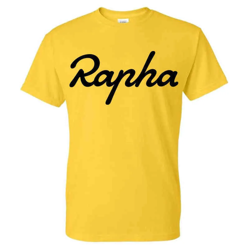 2020 Zomer Mode Effen Kleur Grappig Rapha Patroon Print Streetwear Mannen Vrouwen Sport Casual Katoenen Shirt H220812