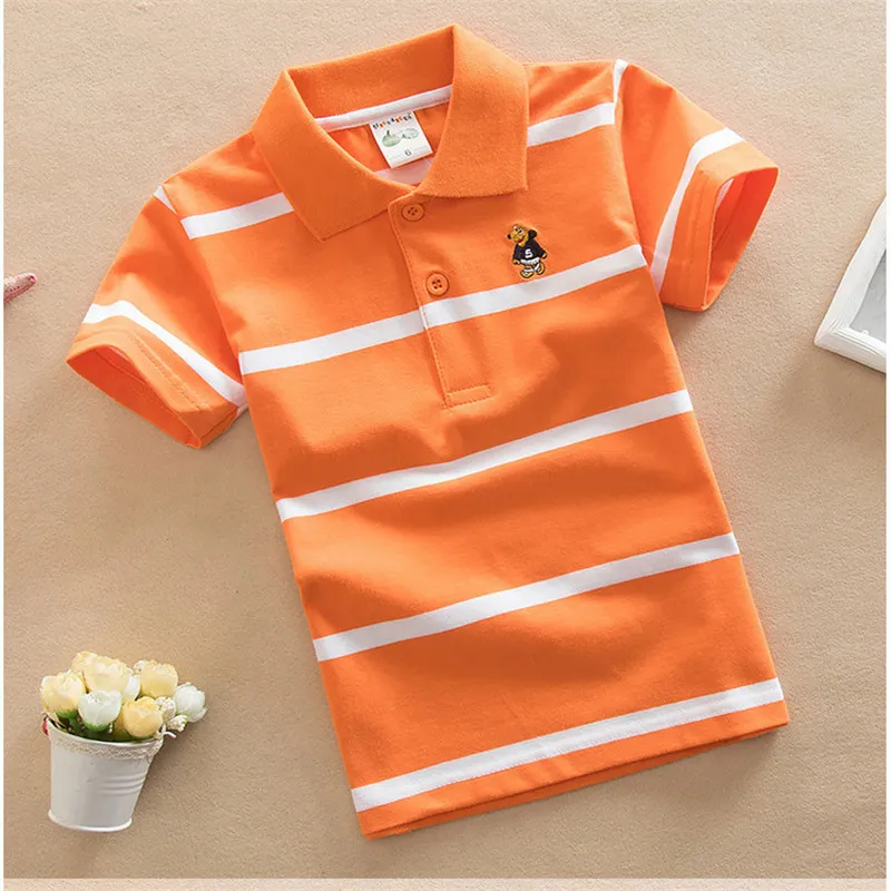 Jargazol T-shirt enfants vêtements col rabattu bébé garçon haut d'été t-shirt couleur rayures Vetement Enfant Fille Camisetas Fnaf 220620