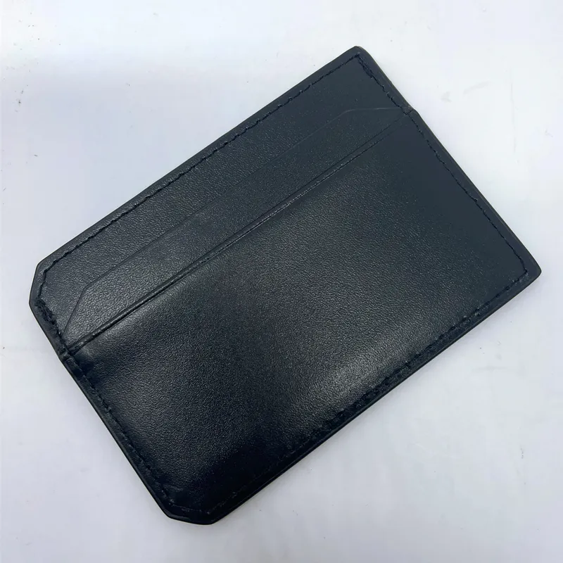 黒い本物の革のクレジットカードホルダービジネスメン高品質のスリムバンクカードケース2023新しい到着ファッションIDカード財布DRO351L