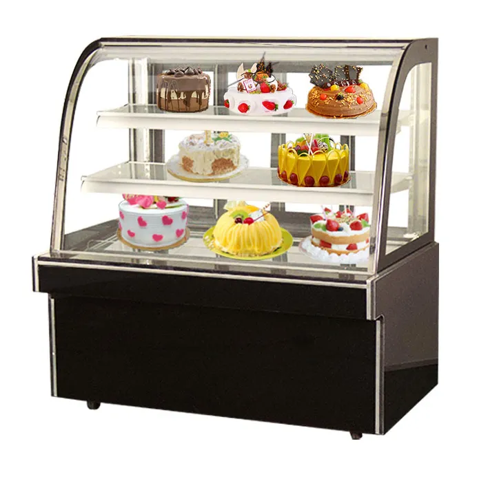Cake Display Fridge Bakery Glass Cake Showcase Portable Mini Desktop Pastry Freezer