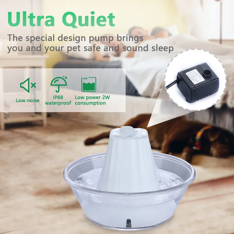 Pet Dog Cat Water Bowl Fountain Electric Automatyczny dozownik podajnika Pojemnik na psy Koty Napoje Auto Dostawy 220323