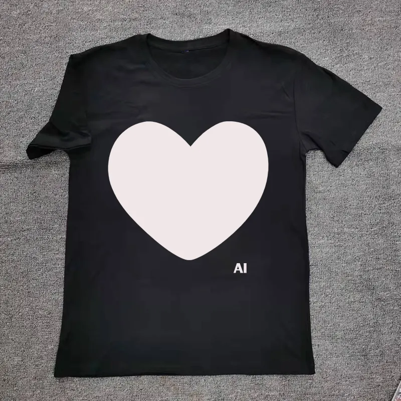 Ebaihui manliga svarta upplysta tees t-shirt interaktiv glöd män hjärttryckt t-shirts topp i mörk t-shirt graffiti målade lysande familjekläder med ljus