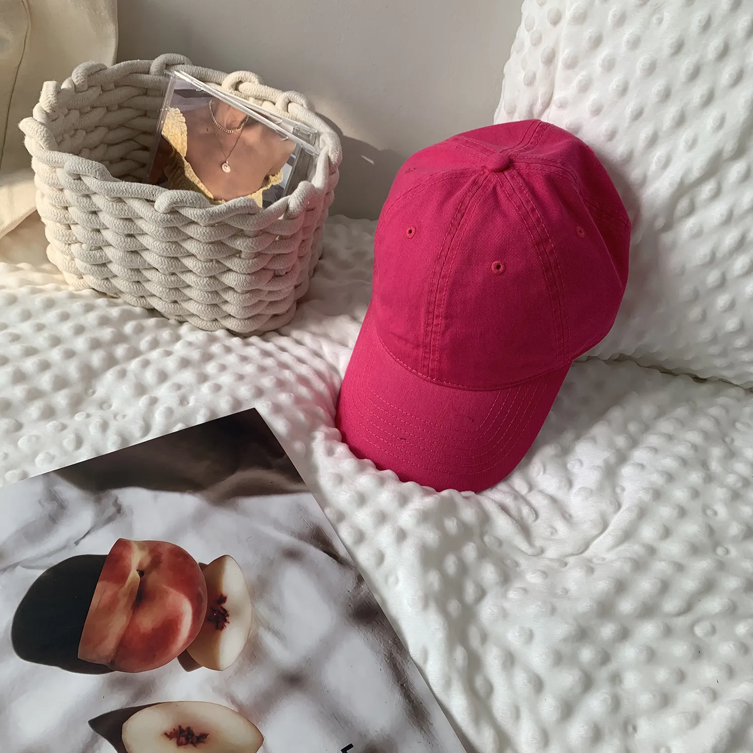 Casquette ardil com borda chapéu clássico versátil rei macio top cor plana tampa plana do rosto de mulher emagrecida no Instagram Moda de beisebol Caps