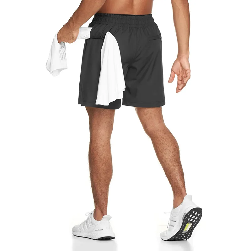 Pantaloncini da uomo impermeabili traspiranti casual sportivi da uomo da jogging PALESTRA fitness pantaloni a cinque punte ad asciugatura rapida nero rosa 220621