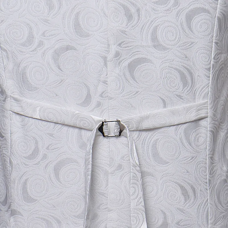 رجل أبيض روز جاكار البدلة سترة جيليه أوم العلامة التجارية يتأهل الأعمال الرسمي فستان سترة صدرية الذكور حفلة سهرة سترات 220517