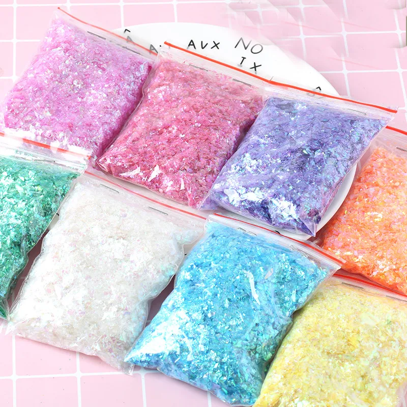 Paillettes di carta a conchiglia irregolare fai -da -te flakie unghie colorate paillettes glitter nail art decorazioni nail art 3d 500gpack 220525