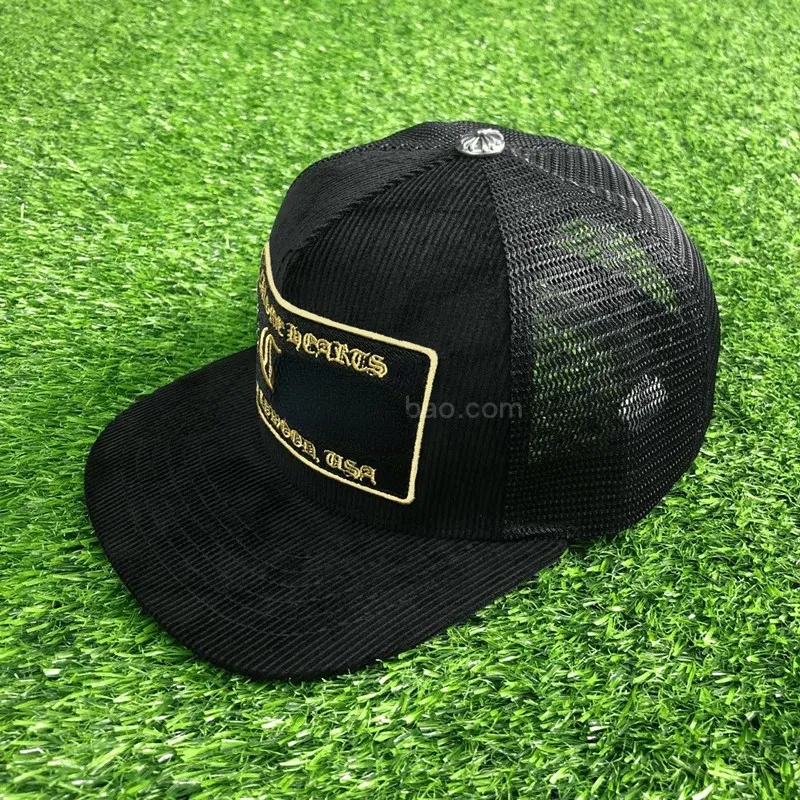 Design Guld Brev Broderi Mode Kepsar Man Hip Hop Resevisir Mesh Man Kvinna Cross Punk Baseball Hattar Senaste