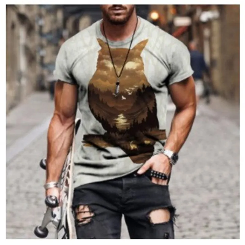 Grimace Hommes T-shirt Imprimé 3D Rétro Homme Adulte Grand Col O Top Chemise 220714