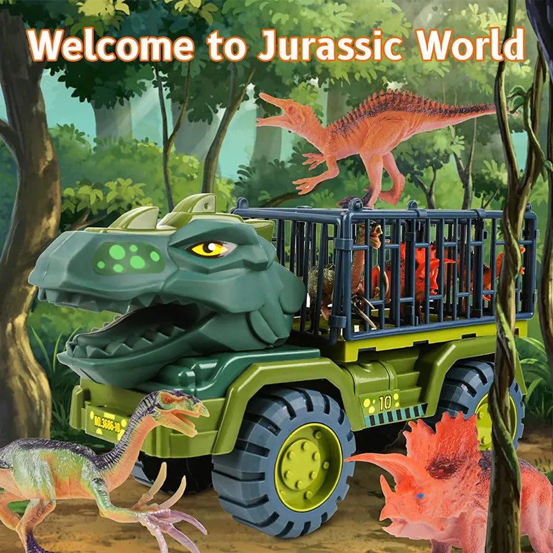 Dinosaurus Voertuig Auto Speelgoed Transport rier Truck Inertia Met Cadeau Voor Kinderen 220507