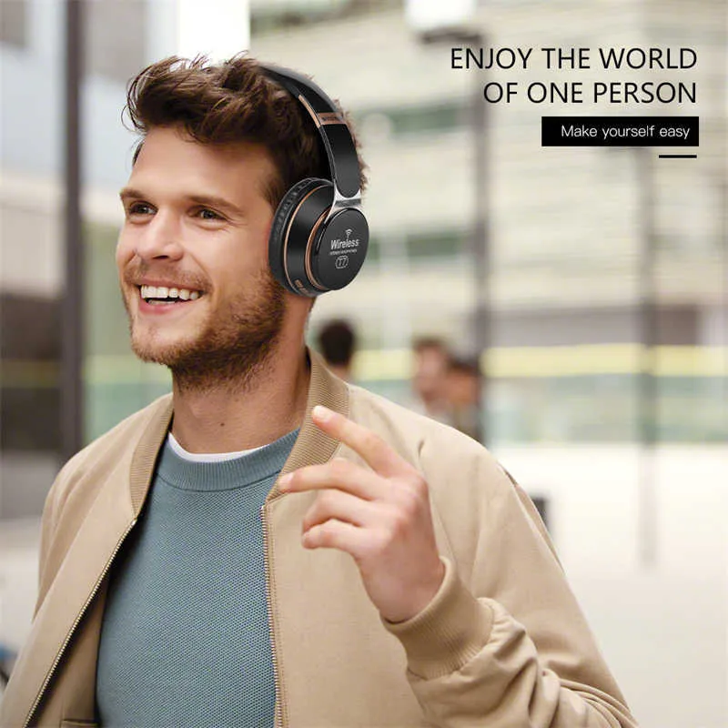 Bluetooth -hörlurar över EAR HIFI -huvudet trådlösa hörlurar med MIC 3D Music Headset Gamer Foldbar Auriculare Fone3799879