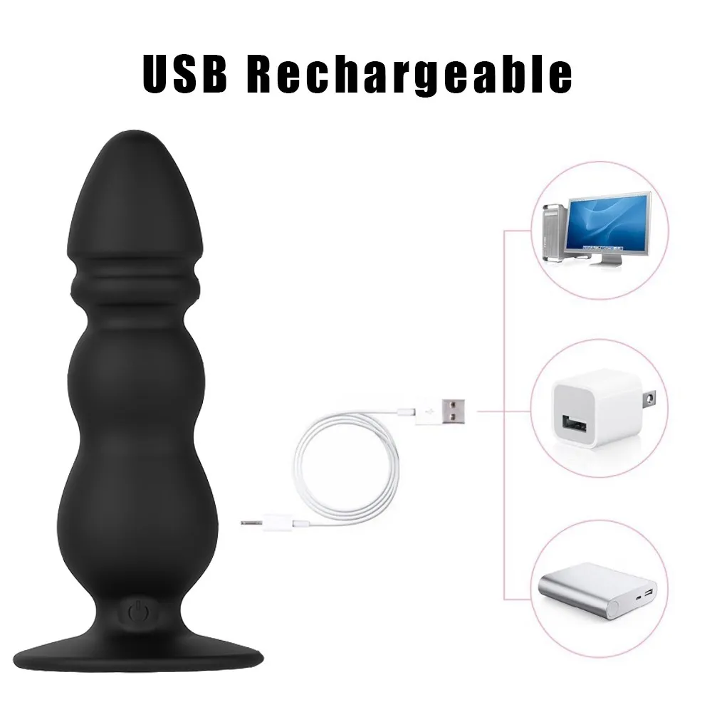 Plug anale vibratore stimolatore della prostata massaggiatore del punto G 10 velocità con forte ventosa giocattoli sexy le donne prodotti erotici adulti
