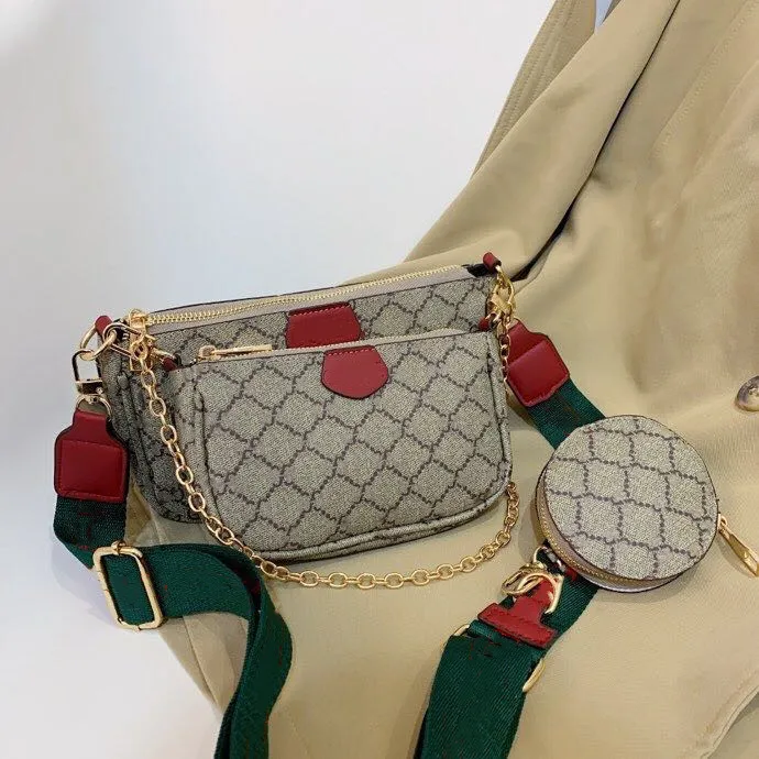 Kvinnors handväskor 3st Shoulder Bags Brand Messenger Bag dragkedja Fashion Luxurys Designers Väskor Läderplånbok Cross Body W240s