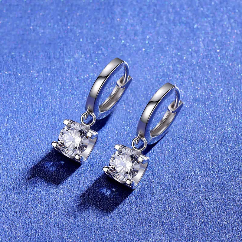 Boyajr 925 Silver 05CT / 1CT / 2CT F Color Moissanite Vvs Fine Jewelry Drop Kolczyki dla kobiet Prezent