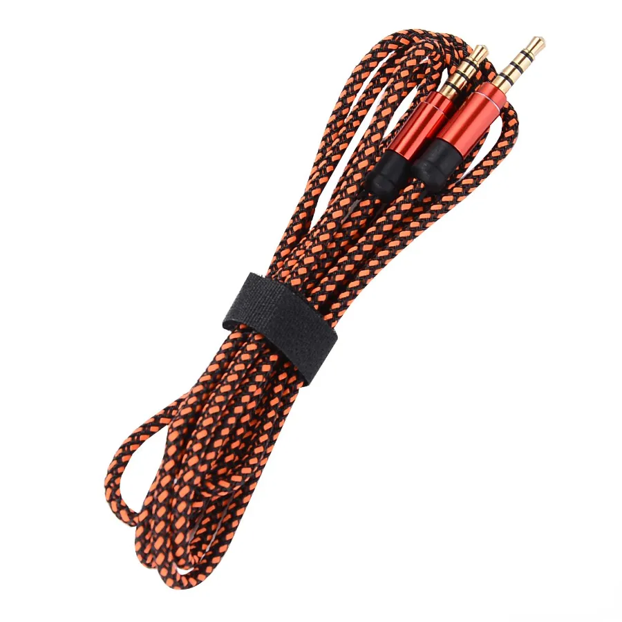 Cable auxiliar trenzado 3M, Cables de Audio estéreo de 3,5mm, conector macho a macho, línea de Cable auxiliar para teléfono móvil, PC, altavoz de auriculares para coche