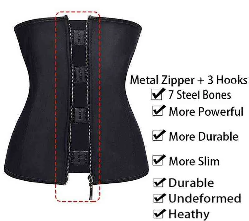 5xl6xl latex midjetränare dragkedja korsett underbust kropp shaper cincher kvinnor modellerande bälte bantning formkläder kvinnor klänning bälte l2194b