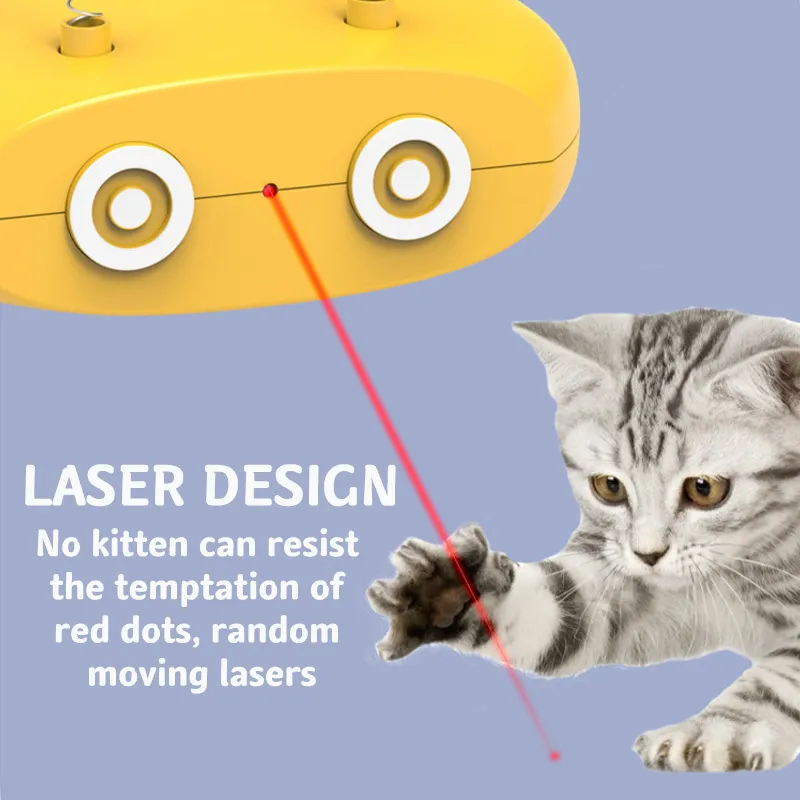 Mysudui Smart Cat Jouet Électronique Squeaker Mobile USB De Charge LED Laser Teaser Bâton Interactif Automatique Tease Jouets 220510