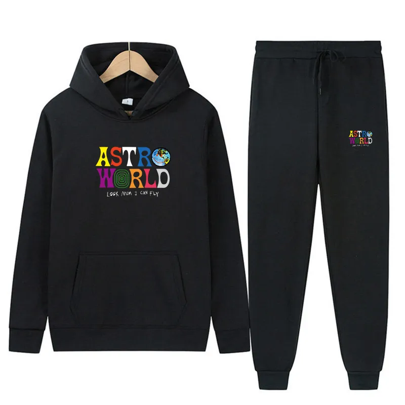 Kawaii Tracksuit Women Two Pieces Set Astro World Hoodies Sweatshirt Pants Suit Hoody Jogging Sportswear Outfit 220715