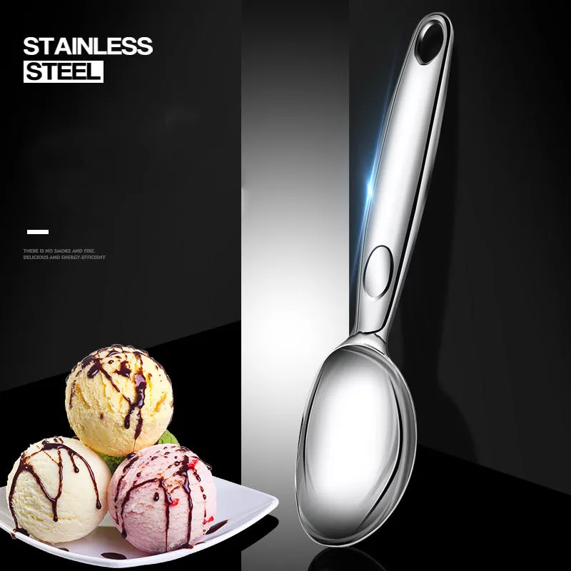 Stainless Steel Ice Cream Scoops Digger Fruit Non-Stick Spoon For Home Cake Kitchen Tools Watermelon Ball Tool 220509