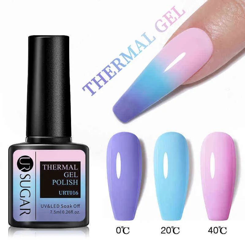 NXY Żel do paznokci 7 5ml Polski Macaron Różowy Niebieski Temperatura 3 Warstwy Zmiana kolorów Manicure Soak Off UV LED Lakiery 0328