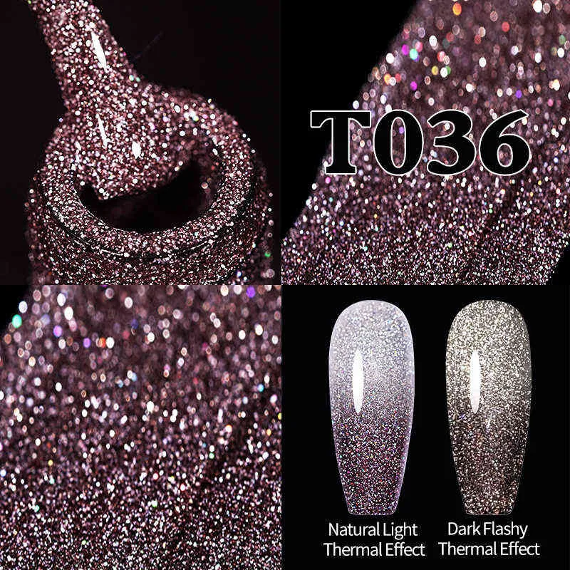 NXY Żel do paznokci 7 5 ml odblaskowe Glitter Polski Mroczny Czarny Thermal Art Vernish Semi Stałe 0328