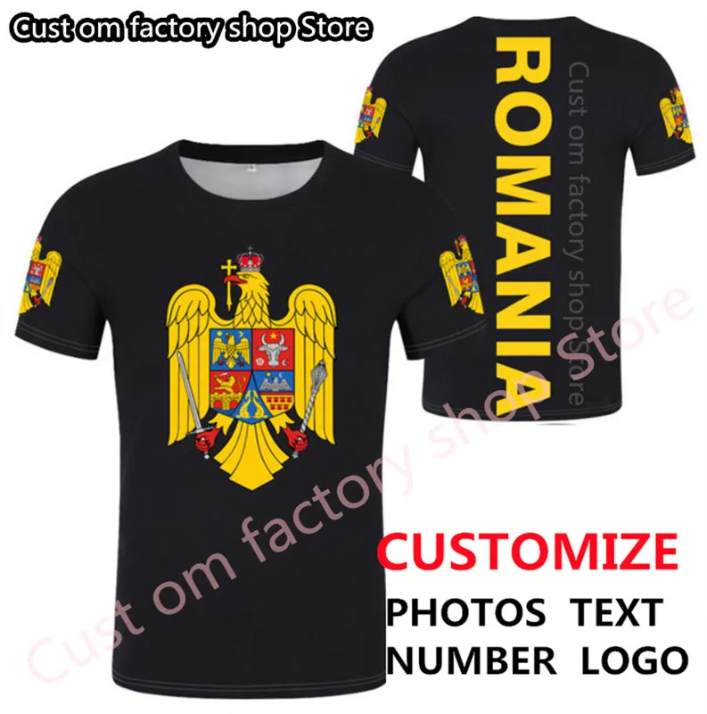 ROMANIA t shirt fai da te su misura nome numero rom T Shirt nazione bandiera ro romana rumena country college stampa p o abbigliamento 220616