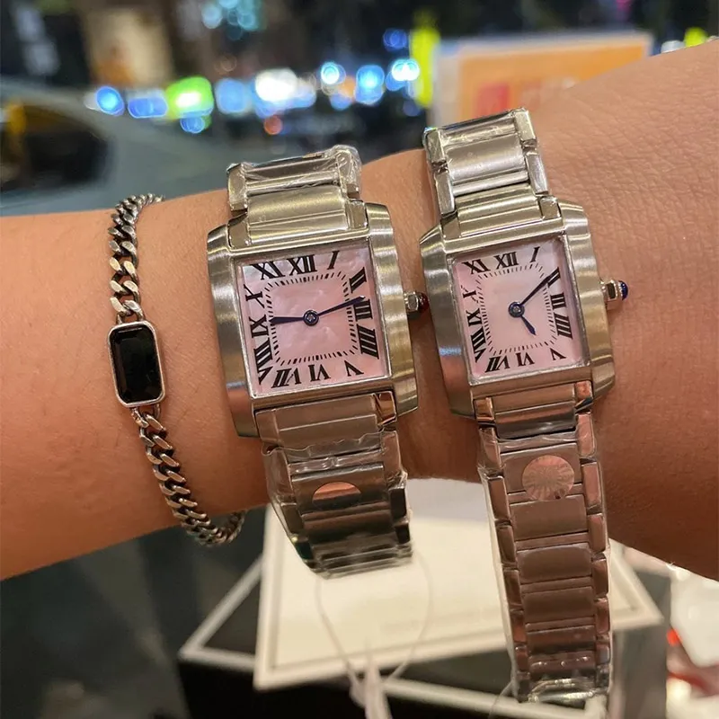 女性ウォッチクォーツウォッチメンズ腕時計ダイヤモンドカップル腕時計30mmおよび25mmステンレス鋼ストラップデザイン231p
