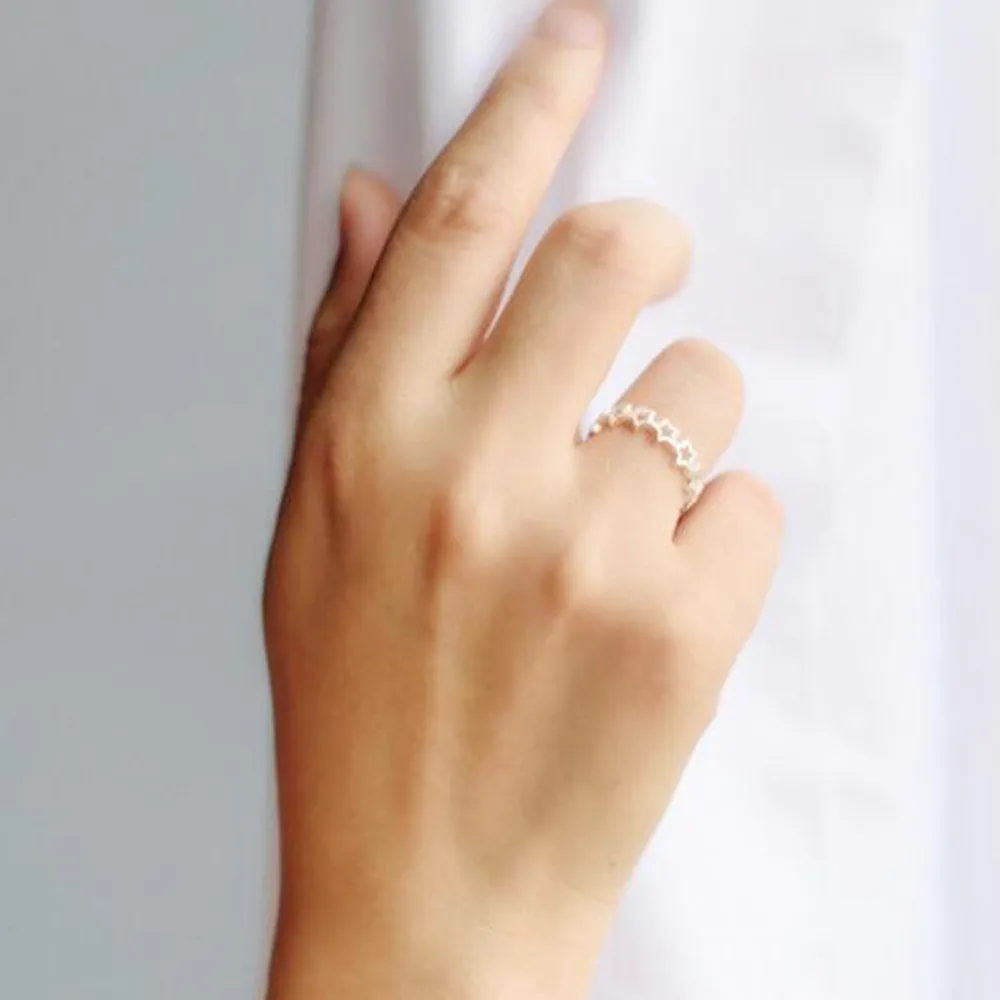 Pentagram Star Ring pour femme Couple Amitié Anneaux Bijoux de mode Nouveau