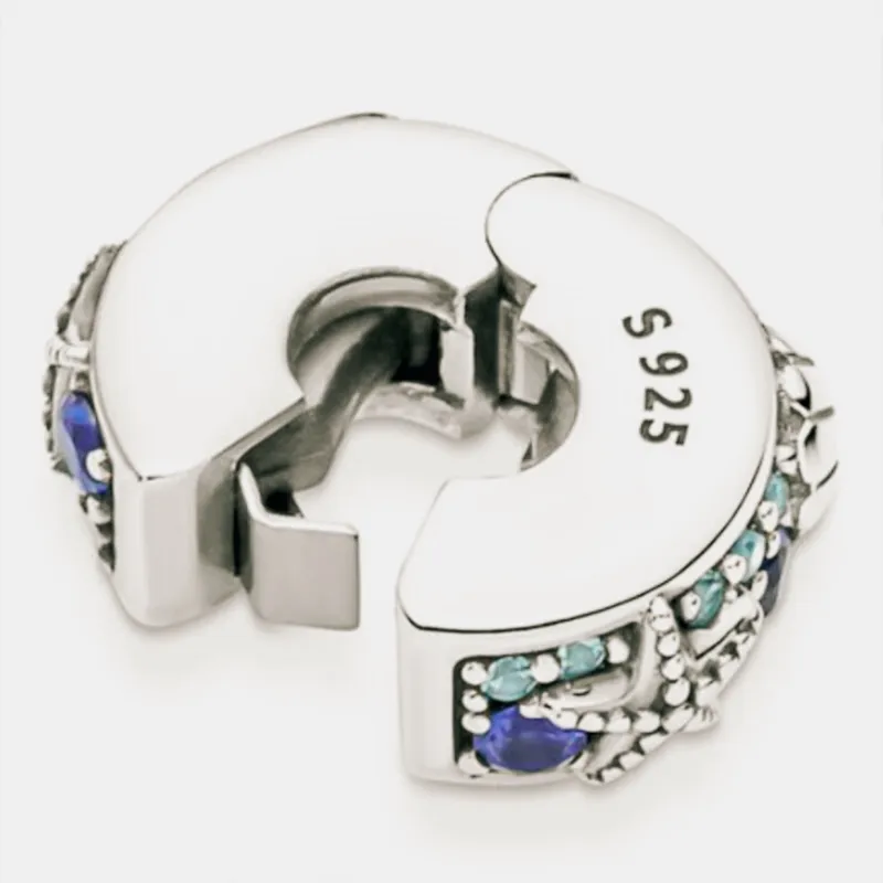 Moments Clip di conchiglie di stelle marine tropicali ciondoli Pandora bracciale Kit la creazione di gioielli fai da te Perline sfuse in argento sterling 925 regalo feste di nozze 791678C01