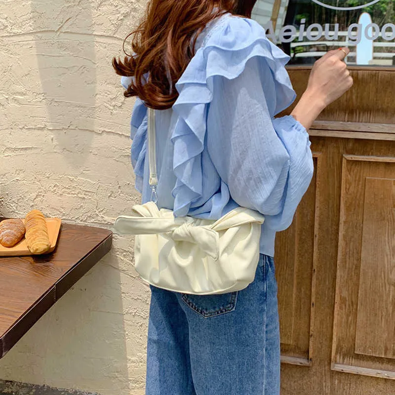 Faltige Wolke Tasche 2022 Südkorea neue Stil Knödel Tasche Damen Handtasche tragbare One Shoulder Messenger Bags Mode