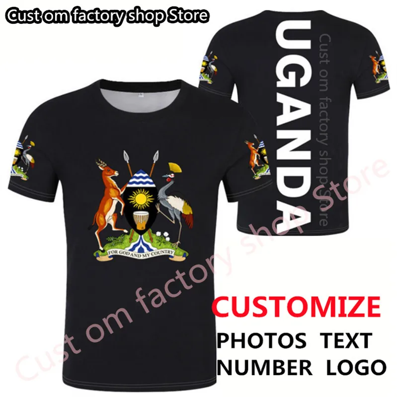 Uganda T 셔츠 DIY 무료 맞춤형 이름 번호 UGA T 셔츠 국가 깃발 Ug Ugandan Country College P O 인쇄 텍스트 옷 220616