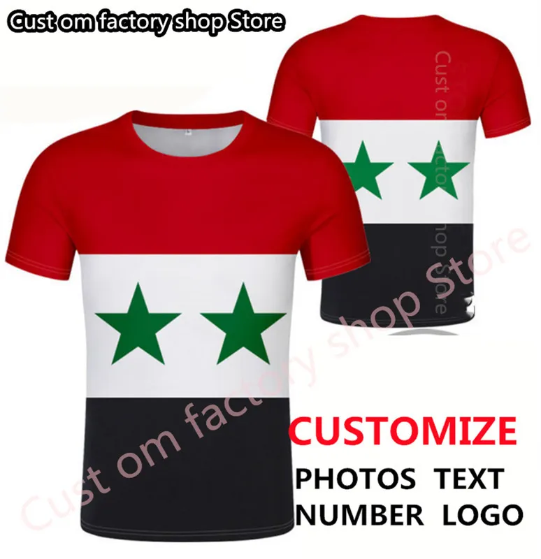 シリアアラブTシャツDIY無料カスタムP O名前シリアメンズジョーカーフェイスファッションルーズOネックサマーメンズ服2206​​20