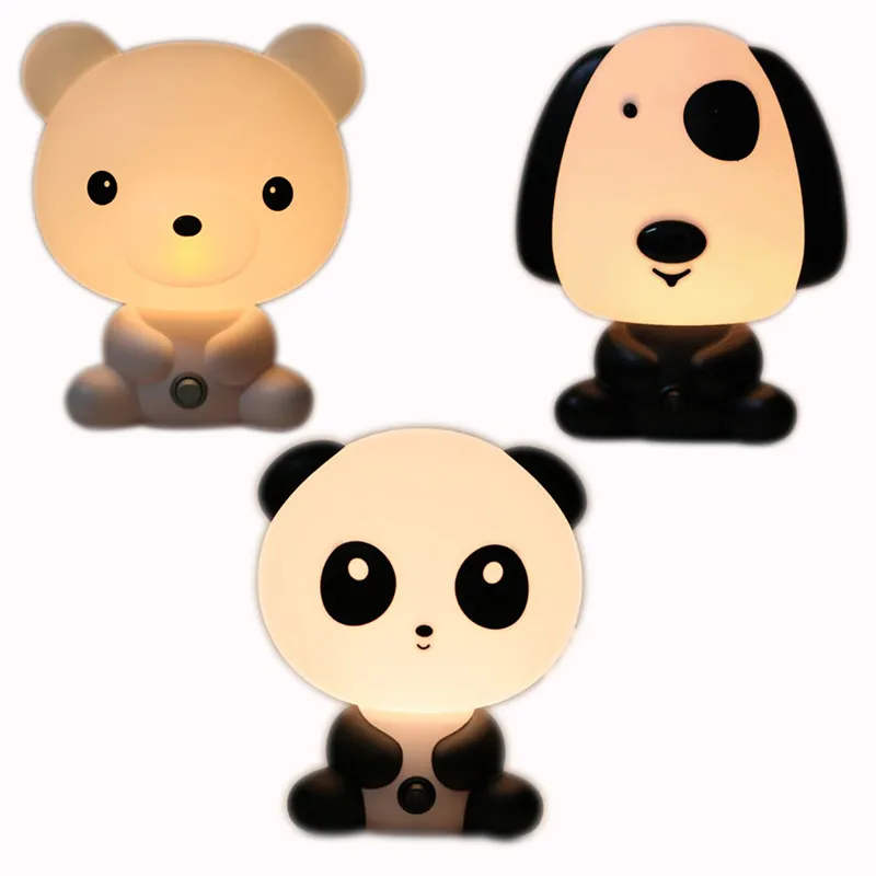 US / Eu Pluguard Reading Stabl Lamps детская комната Panda Bear Cartoon Night Light Lames Украшения