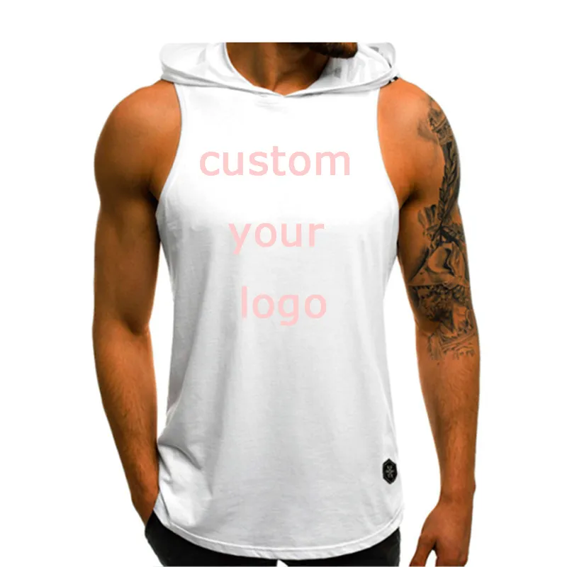 Custom Summer Men Tank Top Bodybuilding Sleeveless T Shirts Muscle Cool Hoody Tops Gym Sport Slim Fitness Vest 220614