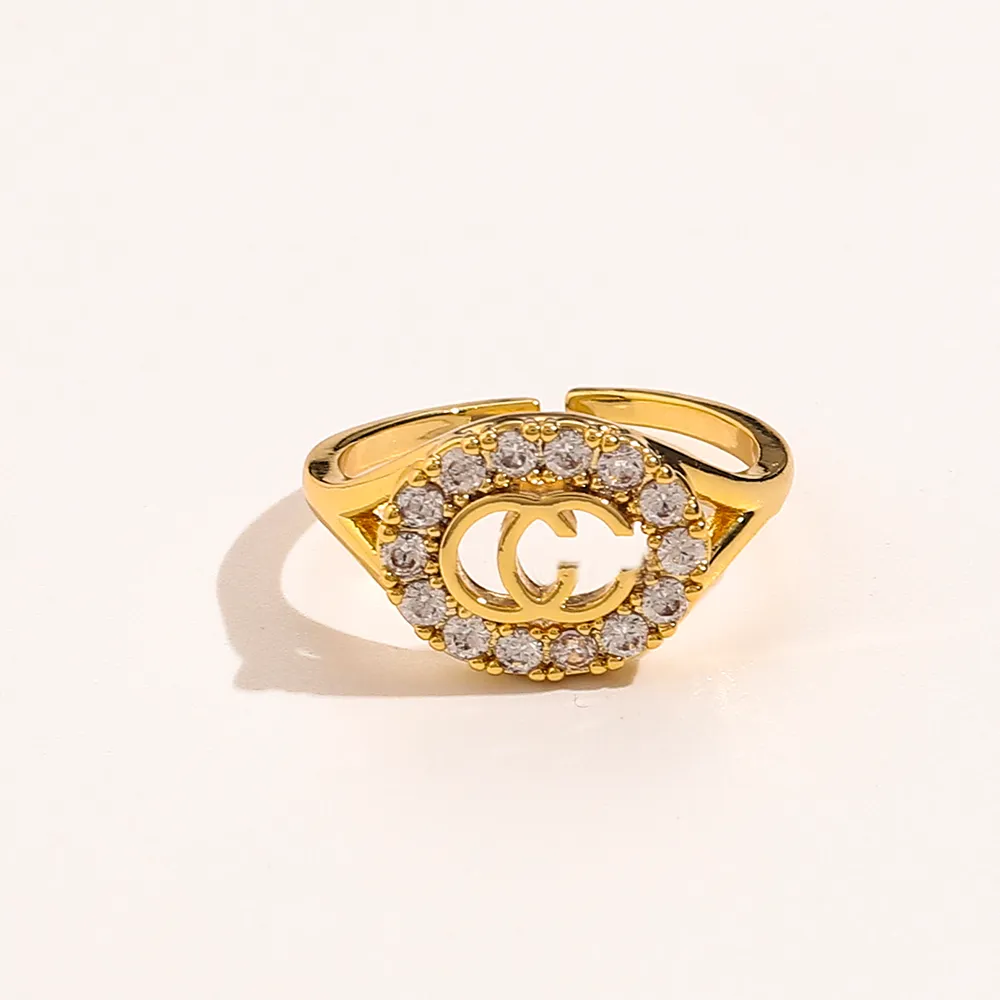 Модные ювелирные изделия, дизайнерские кольца, женские подвески для любви, свадебные принадлежности, кристалл, 18-каратное золото, медное регулируемое кольцо на палец, роскошное Acc185h