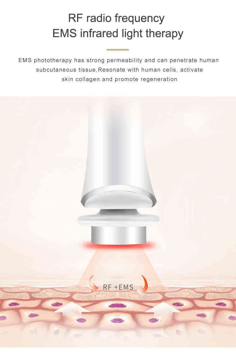 أجهزة العناية الوجه Tinwong New RF EMS LED PHOTON BEATH JADE MASSAGER SKIN TOOL