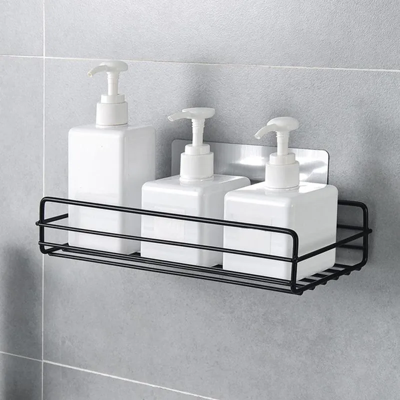 Iron Bathil Sheld Mount Office No Drilling Toons Shampoo Storage para acessórios de canto da cozinha 220527